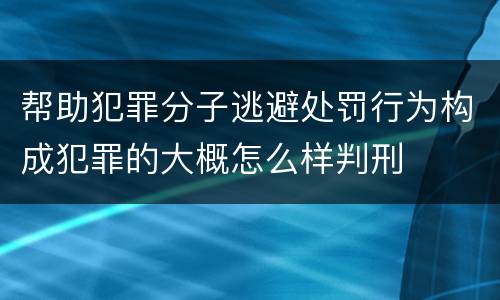 帮助犯罪分子逃避处罚行为构成犯罪的大概怎么样判刑