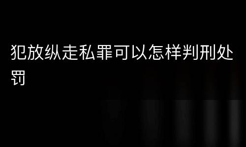 犯放纵走私罪可以怎样判刑处罚