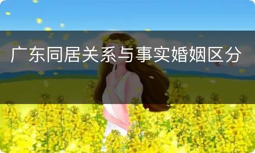 广东同居关系与事实婚姻区分