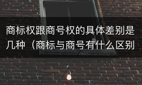 商标权跟商号权的具体差别是几种（商标与商号有什么区别）