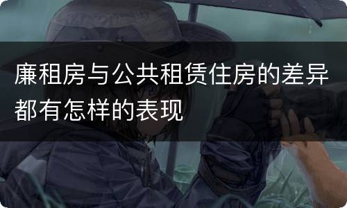 廉租房与公共租赁住房的差异都有怎样的表现