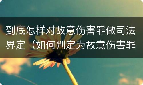 到底怎样对故意伤害罪做司法界定（如何判定为故意伤害罪）