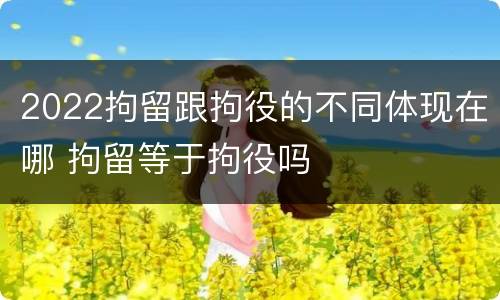 2022拘留跟拘役的不同体现在哪 拘留等于拘役吗