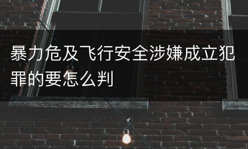 暴力危及飞行安全涉嫌成立犯罪的要怎么判