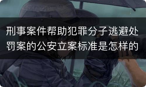 刑事案件帮助犯罪分子逃避处罚案的公安立案标准是怎样的