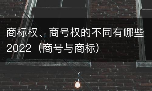 商标权、商号权的不同有哪些2022（商号与商标）