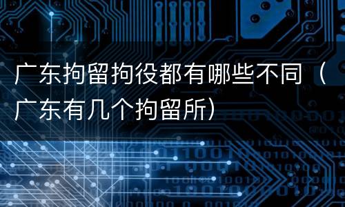 广东拘留拘役都有哪些不同（广东有几个拘留所）