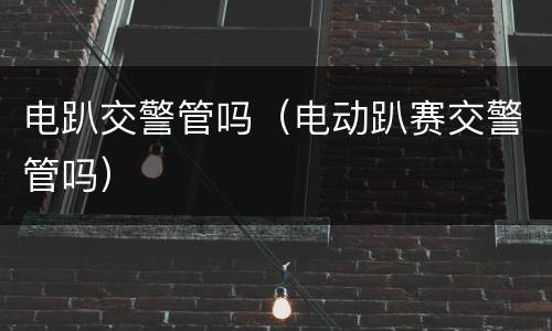 电趴交警管吗（电动趴赛交警管吗）