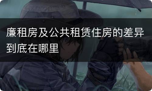 廉租房及公共租赁住房的差异到底在哪里