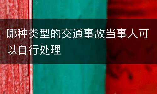 哪种类型的交通事故当事人可以自行处理
