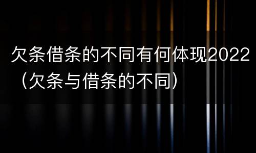 欠条借条的不同有何体现2022（欠条与借条的不同）