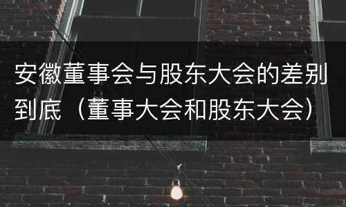 安徽董事会与股东大会的差别到底（董事大会和股东大会）