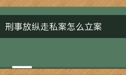 刑事放纵走私案怎么立案
