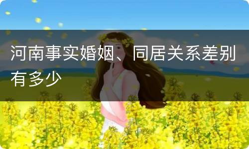 河南事实婚姻、同居关系差别有多少