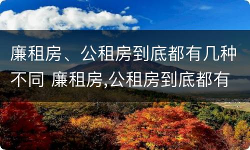 廉租房、公租房到底都有几种不同 廉租房,公租房到底都有几种不同类型