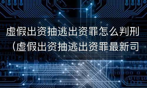 虚假出资抽逃出资罪怎么判刑（虚假出资抽逃出资罪最新司法解释）