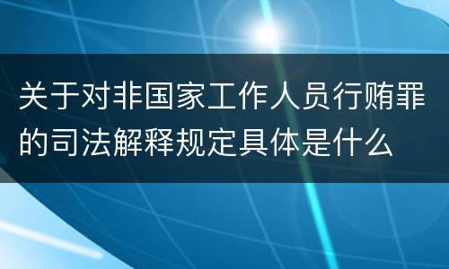 关于对非国家工作人员行贿罪的司法解释规定具体是什么