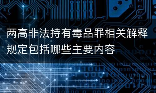两高非法持有毒品罪相关解释规定包括哪些主要内容