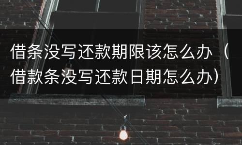 借条没写还款期限该怎么办（借款条没写还款日期怎么办）