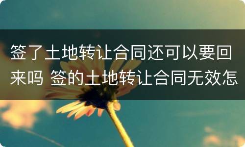 签了土地转让合同还可以要回来吗 签的土地转让合同无效怎么办