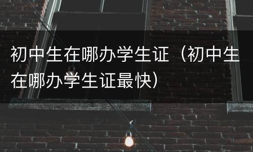 初中生在哪办学生证（初中生在哪办学生证最快）