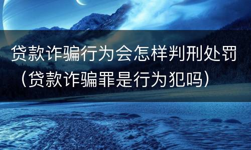 贷款诈骗行为会怎样判刑处罚（贷款诈骗罪是行为犯吗）