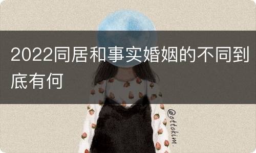 2022同居和事实婚姻的不同到底有何