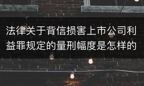 法律关于背信损害上市公司利益罪规定的量刑幅度是怎样的