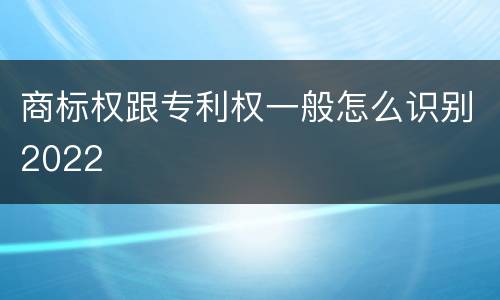 商标权跟专利权一般怎么识别2022