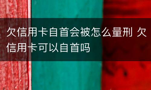 欠信用卡自首会被怎么量刑 欠信用卡可以自首吗