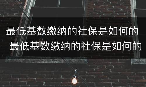 最低基数缴纳的社保是如何的 最低基数缴纳的社保是如何的呢