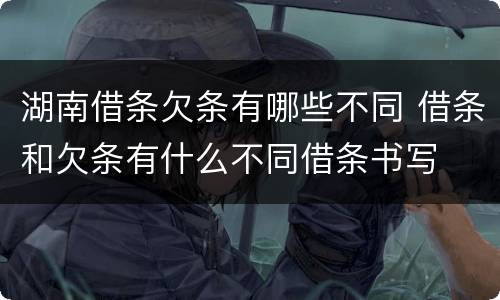 湖南借条欠条有哪些不同 借条和欠条有什么不同借条书写