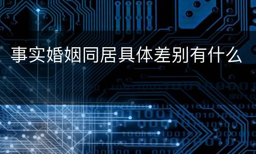 事实婚姻同居具体差别有什么