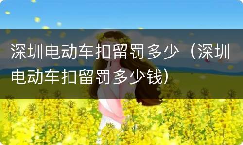 深圳电动车扣留罚多少（深圳电动车扣留罚多少钱）