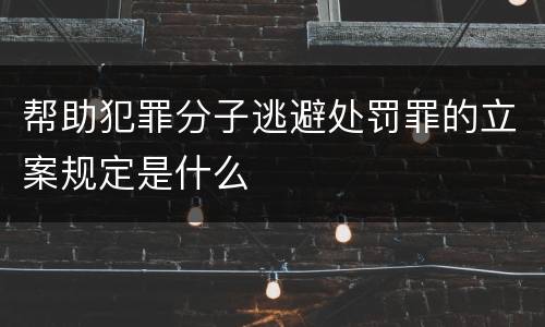 帮助犯罪分子逃避处罚罪的立案规定是什么