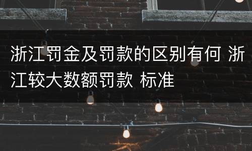 浙江罚金及罚款的区别有何 浙江较大数额罚款 标准