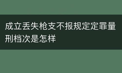 成立丢失枪支不报规定定罪量刑档次是怎样