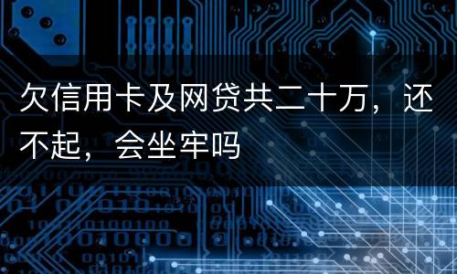 欠信用卡及网贷共二十万，还不起，会坐牢吗