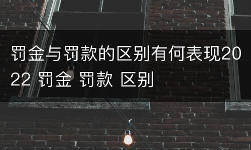 罚金与罚款的区别有何表现2022 罚金 罚款 区别