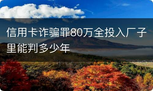 信用卡诈骗罪80万全投入厂子里能判多少年