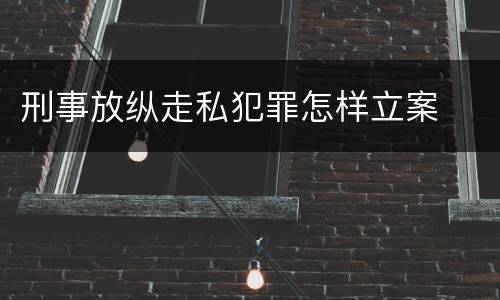 刑事放纵走私犯罪怎样立案
