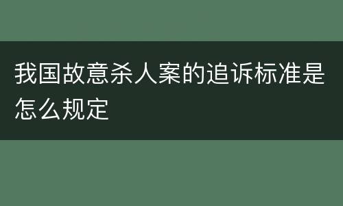 我国故意杀人案的追诉标准是怎么规定