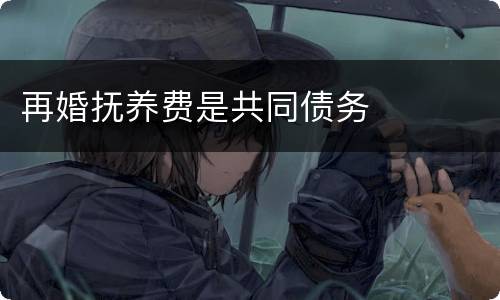 再婚抚养费是共同债务