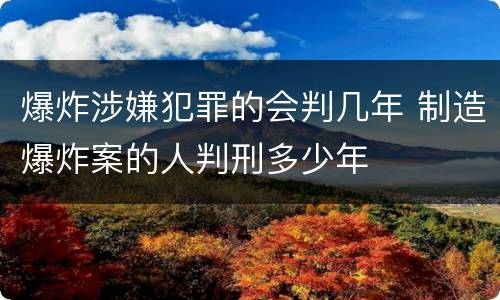爆炸涉嫌犯罪的会判几年 制造爆炸案的人判刑多少年