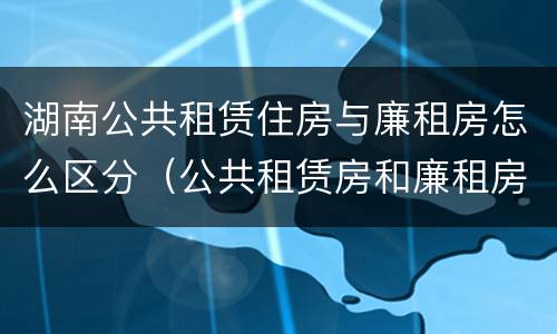 湖南公共租赁住房与廉租房怎么区分（公共租赁房和廉租房）