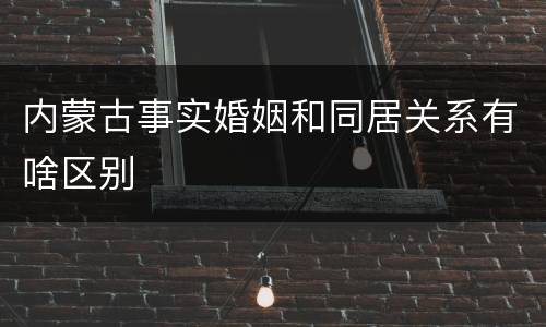 内蒙古事实婚姻和同居关系有啥区别