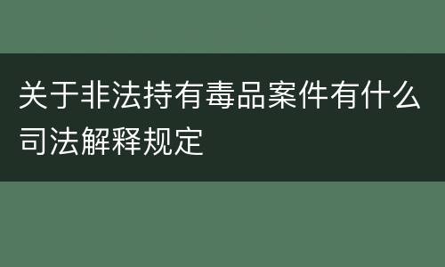 关于非法持有毒品案件有什么司法解释规定