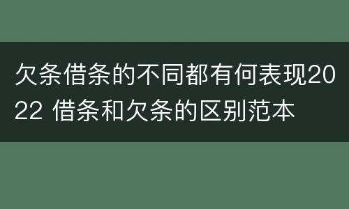 欠条借条的不同都有何表现2022 借条和欠条的区别范本