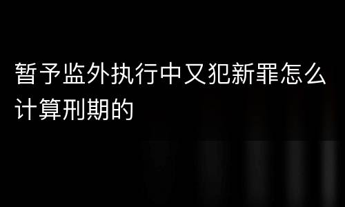 暂予监外执行中又犯新罪怎么计算刑期的