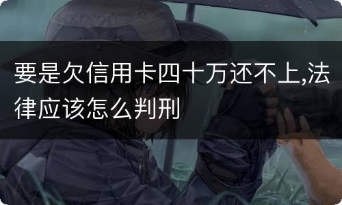 要是欠信用卡四十万还不上,法律应该怎么判刑
